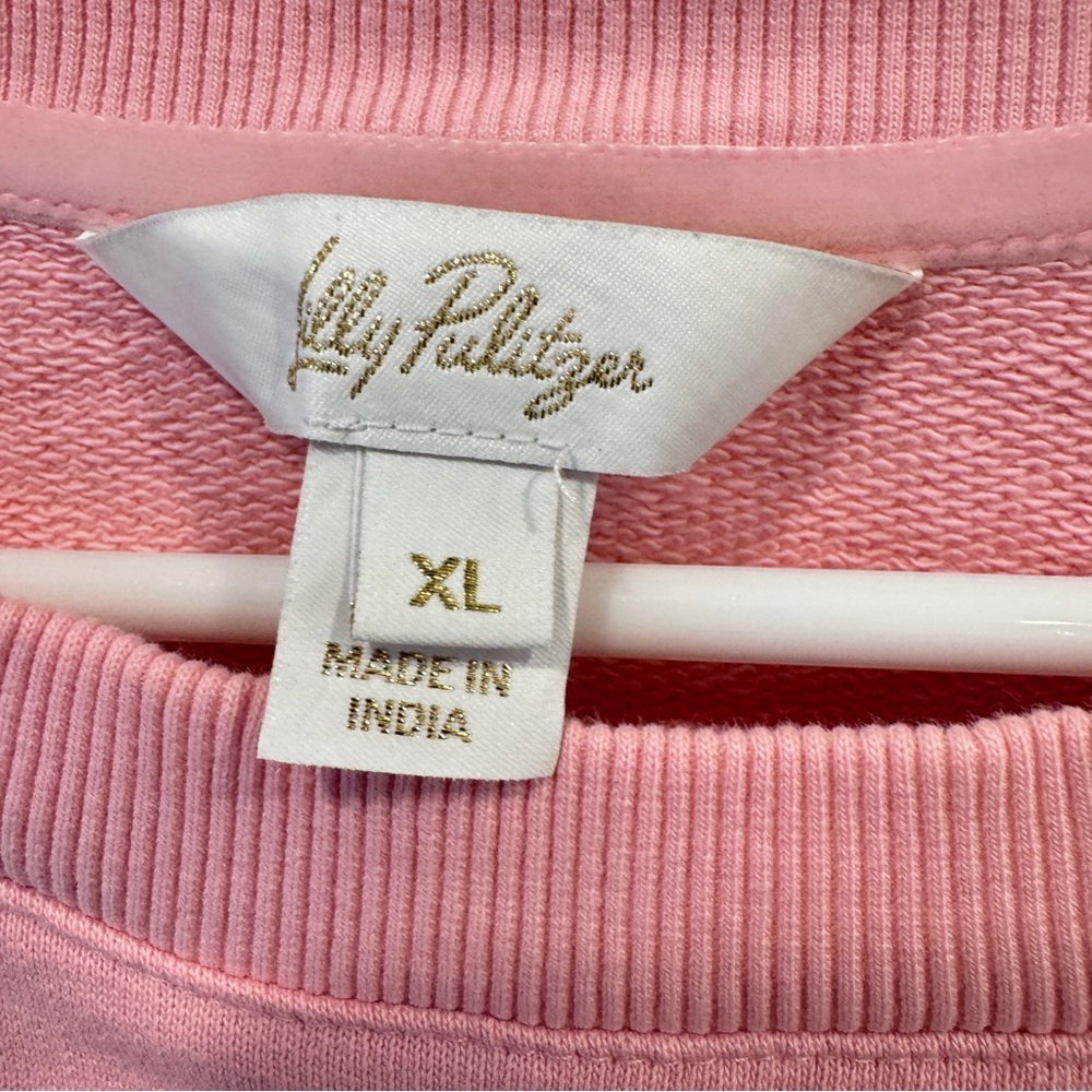 Lilly Pulitzer BALLAD Sweatshirt Pink Hearts Gem Hearts Womens XL Lounge - Picture 4 of 9